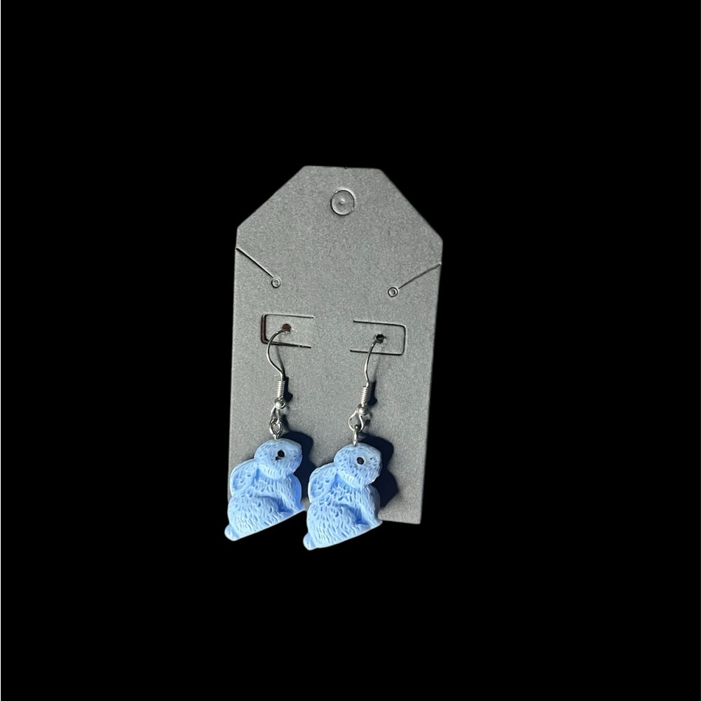 Blue Bunny Earrings